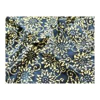 Hand Printed Floral Batik Cotton Dress Fabric Indigo