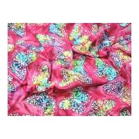 Hand Printed Butterfly Batik Cotton Dress Fabric Pink