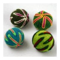 Habico Stitched Balls Handmade Felt Embellishments 30mm Green