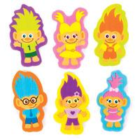 Hairy Heads Erasers (Pack of 12)