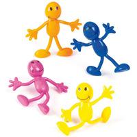 Happy Face Bendy Men (Pack of 24)