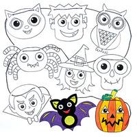 Halloween Colour-in Bunting (Per 4 packs)
