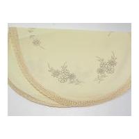 Habico Traditional Printed Embroidery Oval Mat Floral Daisy