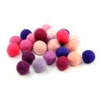 Habico Felt Ball Embellishments 15mm Pink/Purple