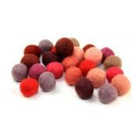 habico felt ball embellishments 15mm reds