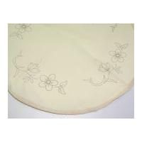 Habico Traditional Printed Embroidery Round Centre Mat Floral Daisy