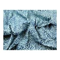 Hand Printed Abstract Batik Cotton Dress Fabric Teal