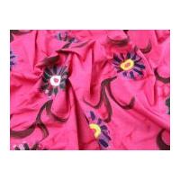 Hand Painted Batik Cotton Dress Fabric Cerise Pink