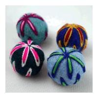Habico Stitched Balls Handmade Felt Embellishments 30mm Blue