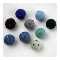 Habico Beaded Balls Handmade Felt Embellishments Blue