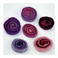 Habico Swirls Handmade Felt Embellishments 30mm Pink Purple