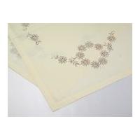 Habico Traditional Printed Embroidery Large Tray Cloth Floral Daisy