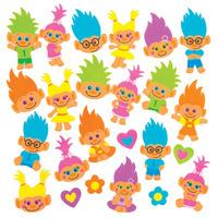 hairy heads foam stickers per 3 packs