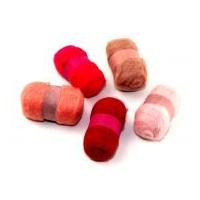 habico felting wool bundle pink assortment