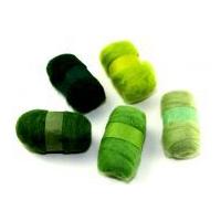 Habico Felting Wool Bundle Green Assortment