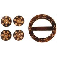 Handmade Wood Buckle & Buttons-C...