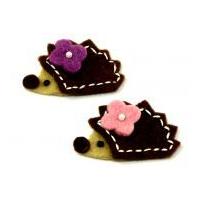 Habico Hedgehog Handmade Felt Embellishments 80mm x 50mm Brown