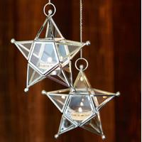 Hanging Glass Star Tealight Holder