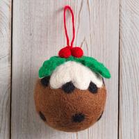 Hand Felted Christmas Pudding Decoration