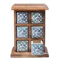 Handpainted 6 Drawer Wooden Chest
