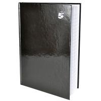 Hard Cover A5 Black Ruled Casebound Notebook, 80gsm