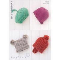 hat beret helmet and bonnet in hayfield baby chunky 4597