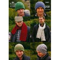 hats scarves in king cole aran 3461