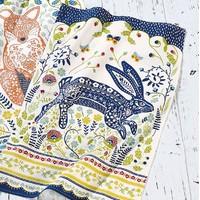 hare folk animal tea towel