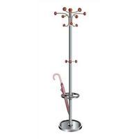 Hat and Coat Stand Tubular Steel with Umbrella Holder and 8 Pegs