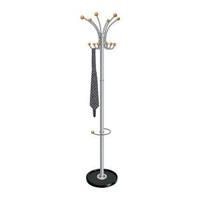 Hat and Coat Stand Metallic Tubular Steel with Umbrella Holder 6 Pegs