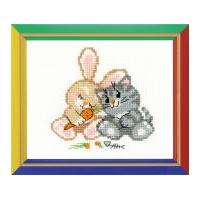 Happy Bee Cross Stitch Kits for Beginners Peace, love, & carrot 12.5cm x 15.4cm