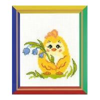 Happy Bee Cross Stitch Kits for Beginners Flower chick 12.5cm x 16.3cm