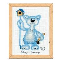 Happy Bee Cross Stitch Kits for Beginners Waiting for Spring 12.5cm x 16.1cm