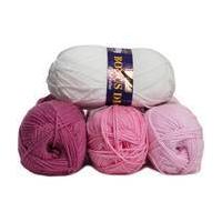 hayfield pink and spearmint dk yarn 4 pack bundle