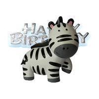 Happy Birthday Zebra Cake Topper