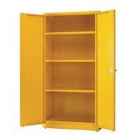 Hazardous Substance Storage Cabinet 72x36x18 inch cw 3 Shelf Yellow