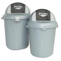 Half-Round Head Dustbin 60L Grey 383011