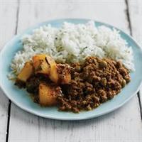 Halal Keema Matar & Saag Alu with Saag Pulao