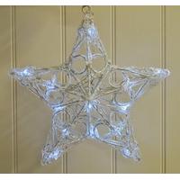 Hanging Star Light White with 20 LEDs Decoration 28cm