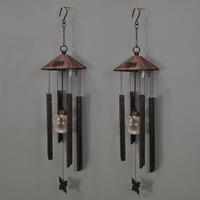 hanging butterfly wind chime light pack of 2 solar by gardman