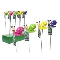 Happy Snails With Moving Shell On Stake - 24 Piece In Display Unit.