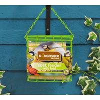 Hanging Suet Cake Bird Feeder with Suet Cake Feed by Kingfisher