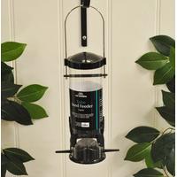 hanging tube 2 port seed bird feeder by tom chambers