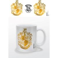 Harry Potter Hufflepuff Stencil Crest Ceramic Mug