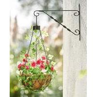 Hanging Flower Basket With Solar Light