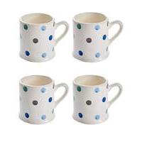 Handpainted Spots Tankard Mug Set of 4