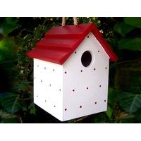 Handmade Hanging Red Polka Dot Bird House