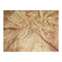 Hairy Eyelash Knitted Fur Effect Dress Fabric Gold/Brown