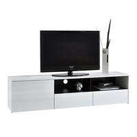 Haven Modern TV Stand In White With High Gloss Fronts