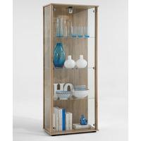 harry glass display cabinet with light in oak